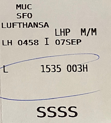Lufthansa Bordkarte