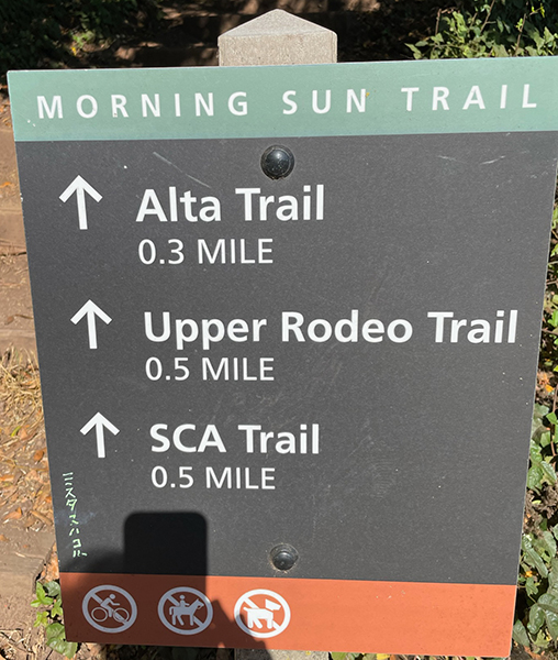 Morning Sun Trail Schild