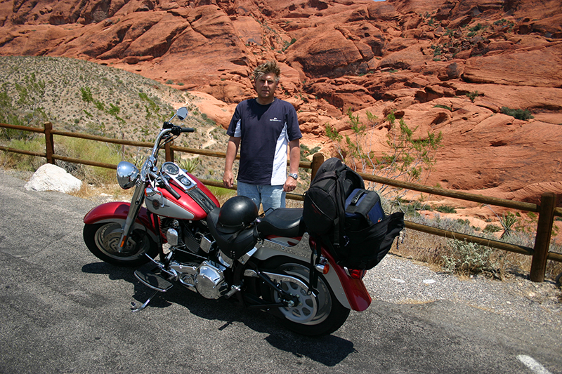 Harley Davidson im Valley of Fire, Nevada