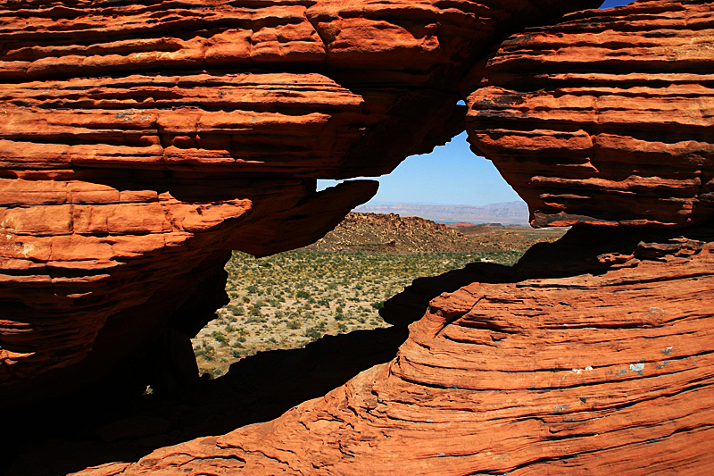 Panorama Rock Window im Valley of Fire State Park