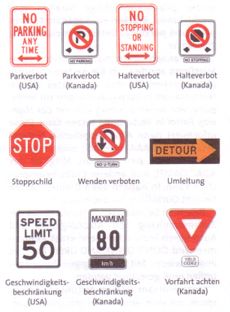 us-amerikanische Verkehrszeichen